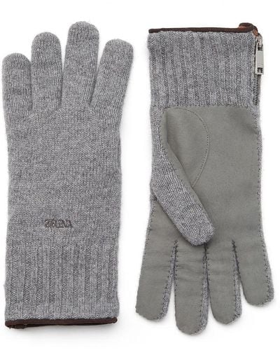 ZEGNA Oasi Cashmere Gloves - Gray