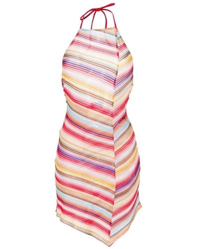Missoni Striped Crochet-knit Beach Dress - Pink