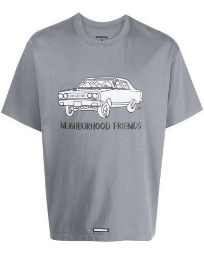 Neighborhood T-shirt en coton à logo imprimé - Gris