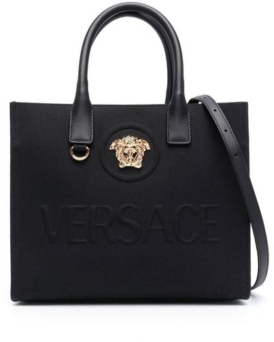 Versace Petit sac à main La Medusa en toile - Noir