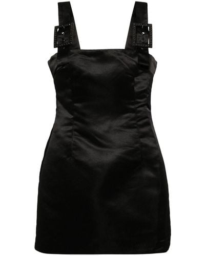 Cynthia Rowley Gigi Crystal Buckle Satin Dress - ブラック