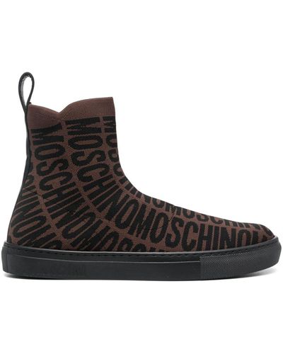 Moschino Sneakers alte con stampa - Nero