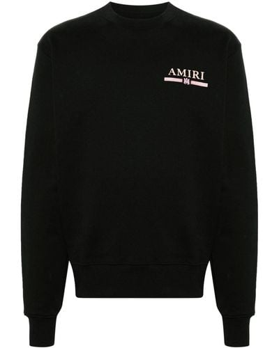 Amiri Watercolor Bar Cotton Sweatshirt - Black
