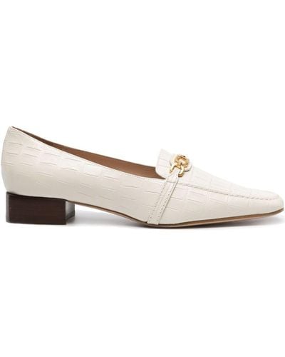 Tom Ford Neutral Whitney Crocodile-effect Loafers - Women's - Calf Leather/zamac/calf Leather - Natural