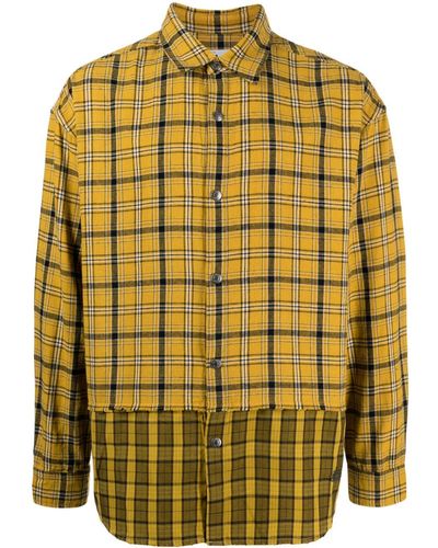 Izzue Check-pattern Cotton Shirt - Yellow