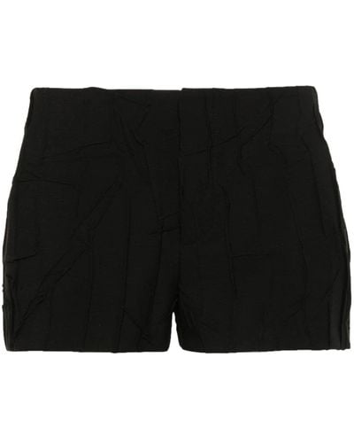 Blumarine Pleated-crinkle Shorts - Black