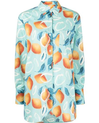 PS by Paul Smith Fruit-print Oversized Shirt - Green