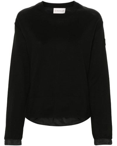 Moncler Logo-patch Paneled Sweater - Black