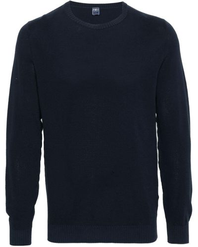Fedeli Piqué Cotton Sweater - Blue