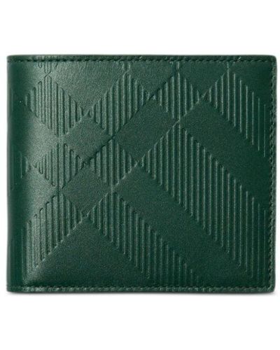 Burberry Continental Leather Bi-fold Wallet - Green