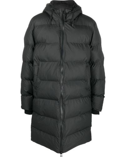 Rains Quilted-finish Padded Coat - Black