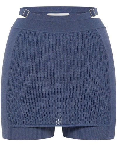 Dion Lee Helix Mesh-knit Shorts - Blue