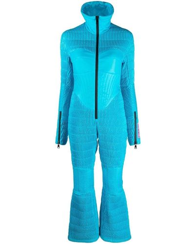 Khrisjoy Ribbed Zip-up Ski Suit - Blue