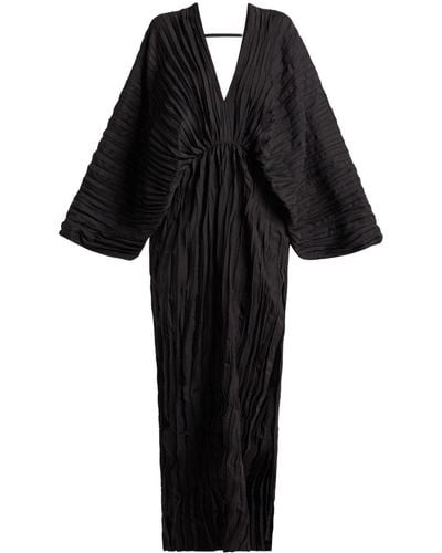 L'idée De Luxe Crinkled Gown - Black
