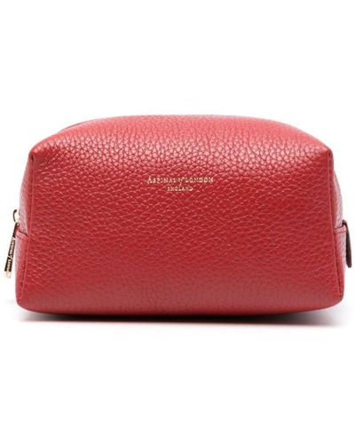 Aspinal of London London Leather Make-up Bag - Red