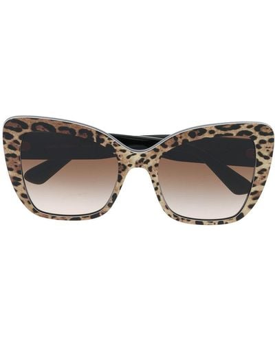Dolce & Gabbana Lunettes de soleil à motif léopard - Multicolore