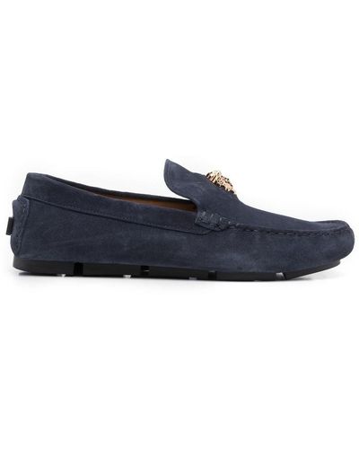 Versace Mocassins La Medusa en cuir - Bleu