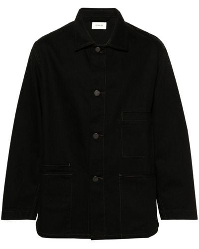Lemaire Straight-collar Cotton Shirt Jacket - Black