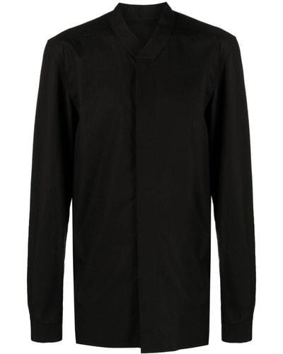 Rick Owens Concealed-fastening V-neck Shirt - Black