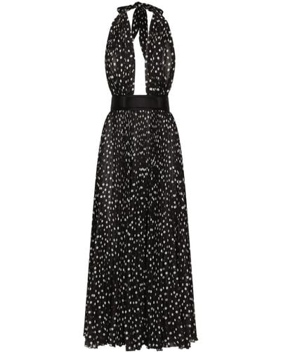Dolce & Gabbana Chiffon Calf-Length Dress - Black