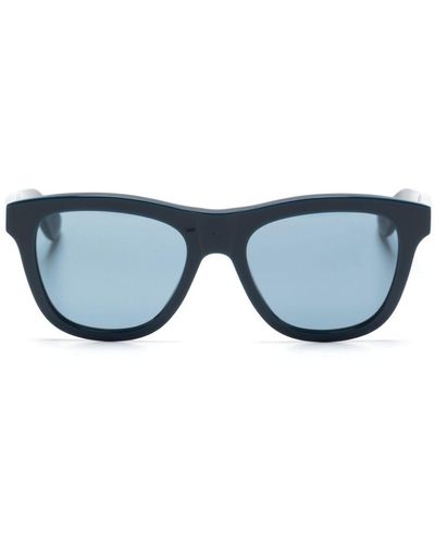 Alexander McQueen Logo-engraved Tinted Sunglasses - Blue