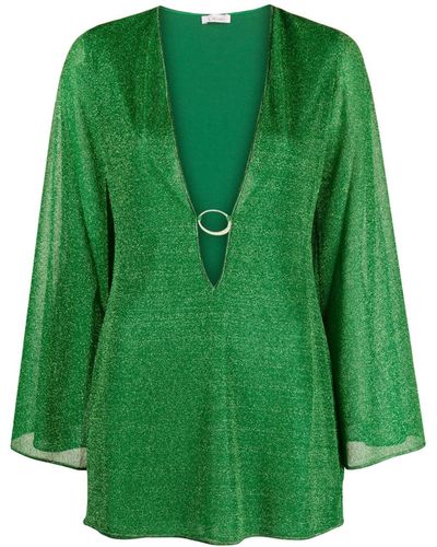 Oséree Lumière V-neck Minidress - Green