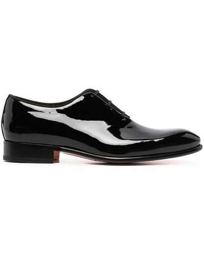 Santoni Patent Leather Oxford Shoes - Black