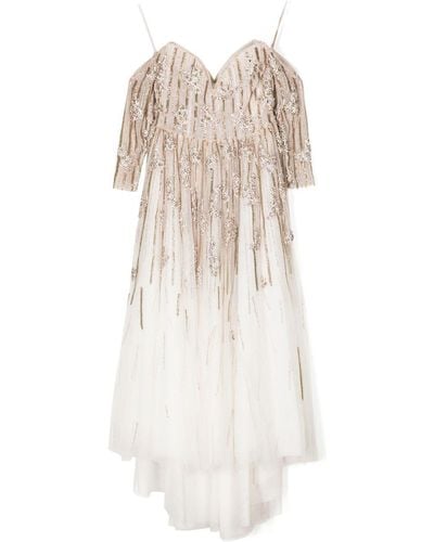 Saiid Kobeisy Bead-embellished Tulle Dress - White
