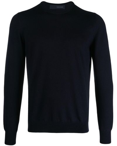 Tagliatore Pullover mit rundem Ausschnitt - Blau