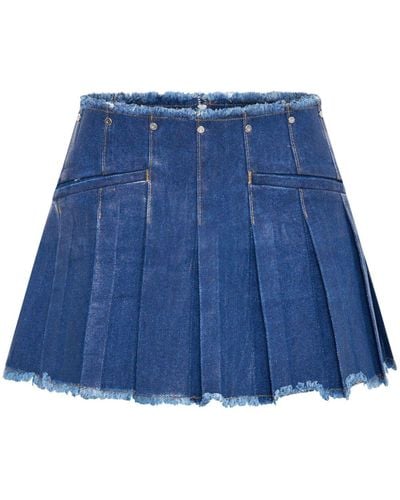 Dion Lee Laminated Pleat Miniskirt - Blue