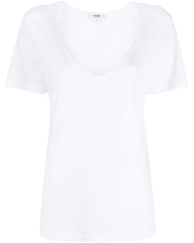 Agolde V-neck Cotton-blend T-shirt - White
