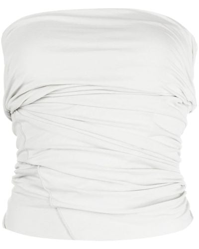 Low Classic Twisted Tube Top - White