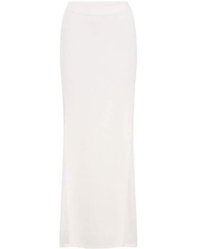 Dion Lee Sheer-panelled Draped Maxi Skirt - White