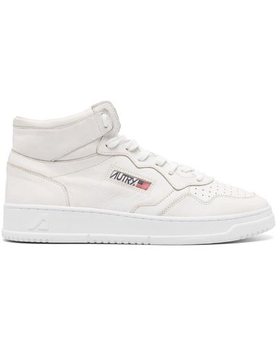 Autry Medallist High-top Leather Sneakers - White