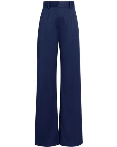 Another Tomorrow Wide-leg Tailored Trousers - Blue