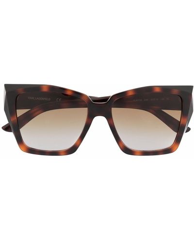 Karl Lagerfeld Tortoiseshell Oversized Sunglasses - Brown