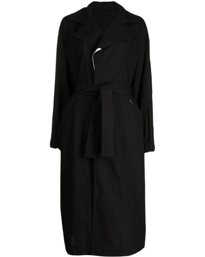 Yohji Yamamoto Belted Trench Coat - Black