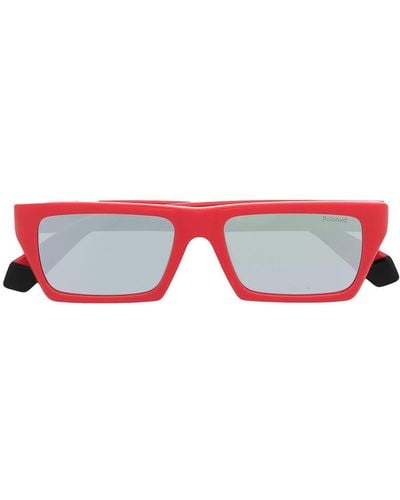 MSGM Sonnenbrille mit eckigem Gestell - Rot