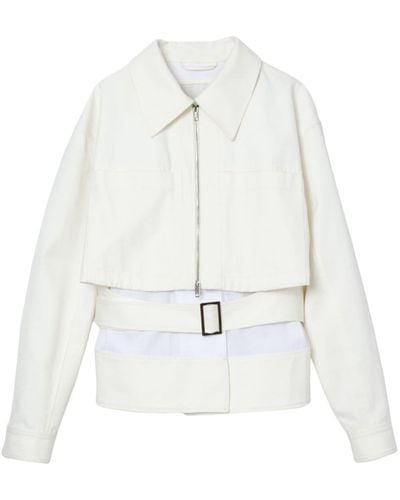 3.1 Phillip Lim Veste ceinturée à design superposé - Blanc