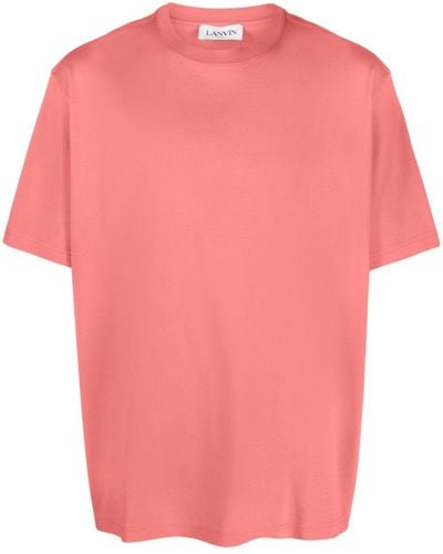 Lanvin Camiseta con logo bordado - Rosa