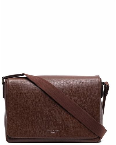 Aspinal of London Reporter Leather Messenger Bag - Brown