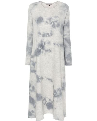 Suzusan Midi-jurk Met Tie-dye Print - Grijs