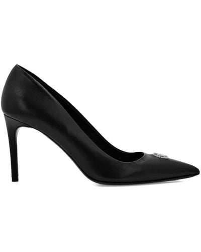 Philipp Plein Nappa Mid-heel Court Shoes - Black