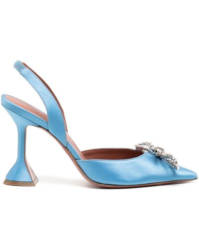 AMINA MUADDI Rosie 95mm Slingback Sandals - Blue