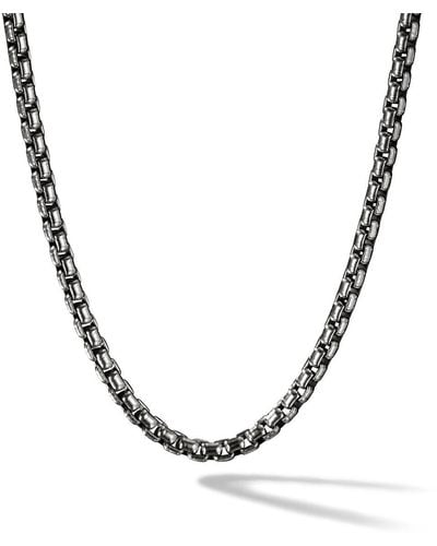 David Yurman Silver Box Chain Necklace - Metallic