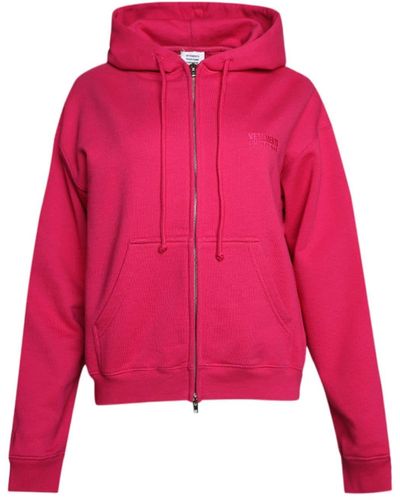 Vetements Kapuzenjacke mit Logo-Stickerei - Rot