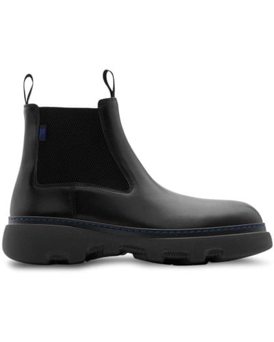 Burberry Creeper Leather Boots - Black