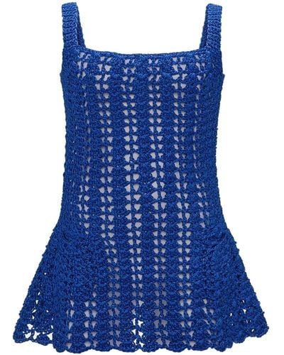 JW Anderson Crochet Mini Dress - Blue