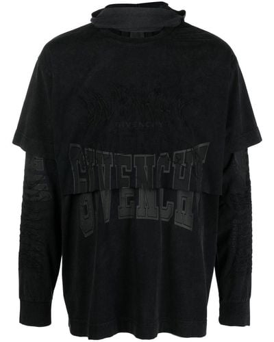 Givenchy Logo-embroidered Long-sleeve T-shirt - Blue