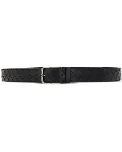 Bottega Veneta Intrecciato Leather Belt - Black